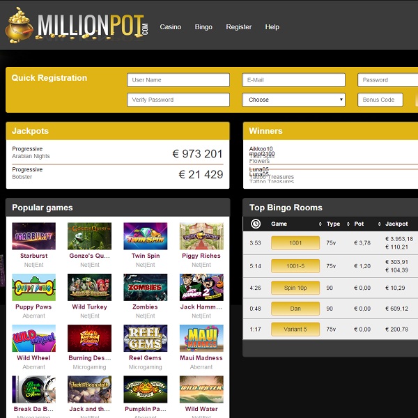 Revisión del casino de MillionSpot